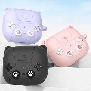 [기타]갤럭시 버즈3 프로3 귀여운 고양이 레트로 게임기 캐릭터 키링 실리콘 케이스 무선 이어폰 파우
