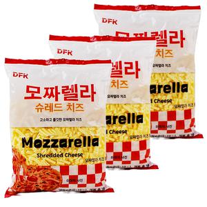 DFK 모짜렐라 슈레드 치즈 900g x 3봉 자연치즈 99%