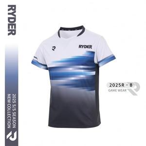 라이더 RYDER 2025R-8 경기복 남성/여성 게임웨어 반팔티 배드민턴 탁구 스쿼시 스포츠의류 2025R-8