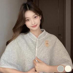 [JHQSRJDU_52JA]케이프 여자 숄 사무실용 망토 단추담요