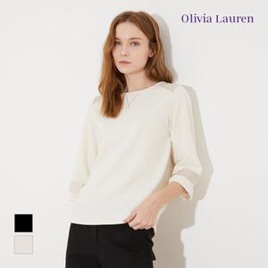 [올리비아로렌] 오간자 배색 티셔츠_VOCAL3M3251