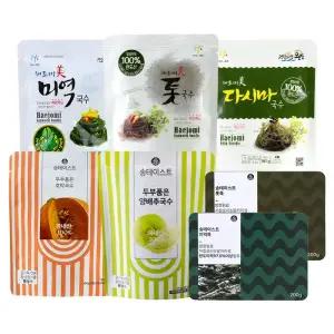 해조미 다이어트 15kcal 저칼로리 간편식 양배추/호박/미역/톳/다시마 국수 외 묵류 식단 건강식 비건 두부면 (비빔+모밀소스 포함)