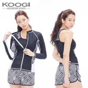 [쿠기(KOOGI)]쿠기 여성 래쉬가드 비치웨어 수영복 4종세트 KF-L365