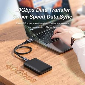 3 in 1 케이블 팔꿈치 USB4.0 Thunderbolt 3 40Gbps 데이터 케이블 C-Type C 8K@60Hz 비디오 PD 100W 5A Ma