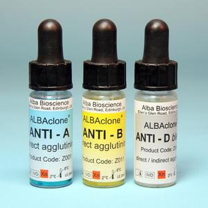 표준혈청 Anti A, B, Rh-10ml 혈청 3종세트 혈청세트 생물실험용 교육용혈청