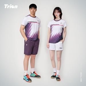 트라이온 TR25 라운드 경기복 퍼플 경기복 배드민턴 탁구 스쿼시 스포츠의류 TR25 라운드 경기복 퍼플 경기