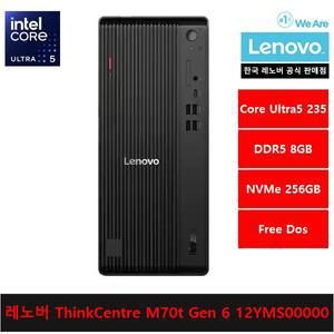 레노버 ThinkCentre M70t Gen6 12YMS00000 코어 울트라5 235/AI PC/8gb/256gb/FreeDos - ps