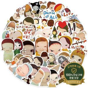 기타 노트북 가방 DIY 방수 스티커 장식을위한 50Pcs Yoshitomo Nara 낙서