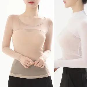 여성 골프웨어 긴이너 이너웨어 라운드 긴목 여름 냉감 티셔츠 UV차단 쿨티셔츠 러닝 등산 레저활동