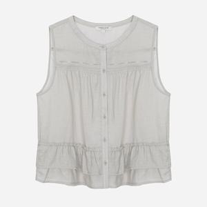 [써스데이아일랜드] 핀 코드 슬리브리스 블라우스 (T254MBL287)