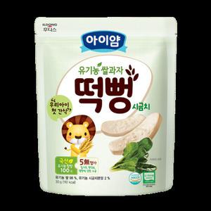 아이얌 유기농 쌀과자 시금치 떡뻥 30g 6봉