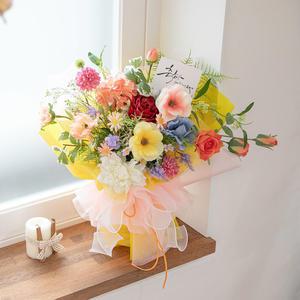 장미 조화 꽃다발 샤를 47cm 인테리어 꽃 선물 장식 기념일 졸업식 발표회 학예회