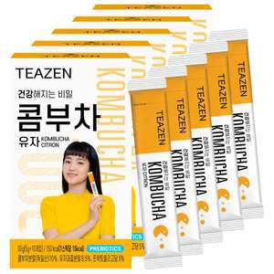 [소비기한 임박] 티젠 콤부차 유자, 10스틱입, 5개
