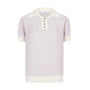 (레코브) 배색 카라 반팔 니트(LK31C6KN521X)