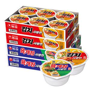 심 육개장사발면+김치 사발면 컵라면 86gx각12개(총24개)