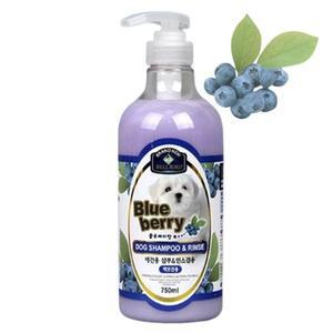 강아지 블루베리 샴푸 백모용 750ml 1P 린스겸용 보습 (WFH1AJV)