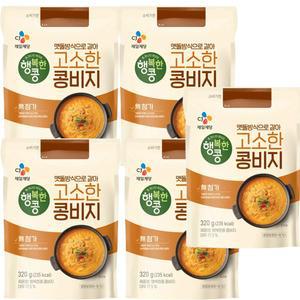 CJ 행복한 콩 맷돌방식으로갈아 고소한 콩비지 320g x5개
