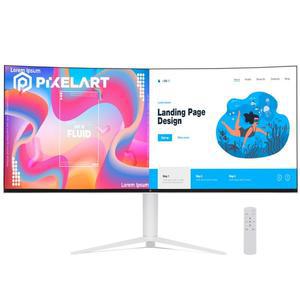 픽셀아트 PIXELART PAQ3830W 화이트 일반 커브드 WQHD＋ 멀티스탠드