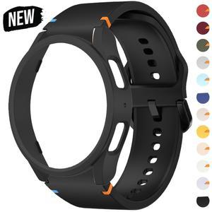 갤럭시 시계 7 6 5 4 용 케이스 + 스트랩 클래식 43mm 실리콘 밴드 PC 보호대 커버 범퍼
