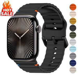 Apple 시계 스트랩 용 실리콘 밴드 42mm 46mm 45mm 49mm 44mm 40mm 41mm 38mm correa 팔찌 iWatch 시리즈 10 9 8 7 6 SE Ultra