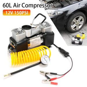 콤프레샤 컴프레셔 압력 게이지 12V 150PSI 차량용 전기 공기 펌프 자동 풍선 듀얼 실린더 휴대용 금속 압