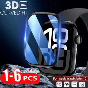 Apple Watch Series 10 용 풀 커버 화면 보호 필름 액세서리 42mm 검정색 소프트 에지 방지 스크래치