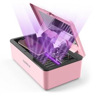 ENNVA UV 광 소독제 - 대형 UV-C 라이트 박스 강력한 360 자외선 휴대폰, 열쇠, 안경, 이어폰용 휴대용 클리너 핑크