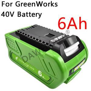 GreenWorks용 리튬 이온 충전식 배터리 29462 29282G-MAX GMAX 잔디 예초기 전동 공구 40V 6000mAh