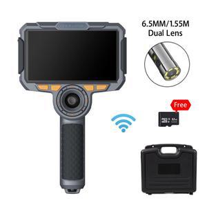 TESLONG TF600 6.5MM 굴절식 내시경 1080P 6인치 양방향 360 °   파이프라인 막힘 검사용 회전 내시경 카