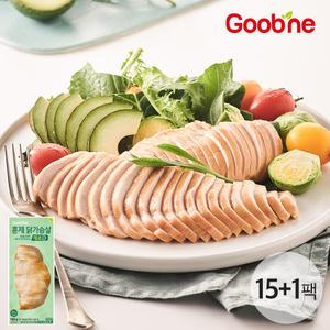 굽네 ROAD DAK 슬라이스 훈제 닭가슴살 제로 100g*15+1팩 EI03