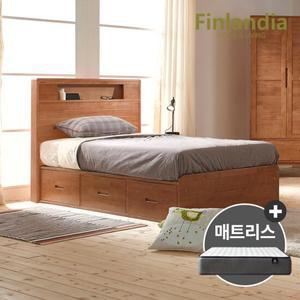 핀란디아 하모니 원목 SS침대 서랍형+드림온21매트