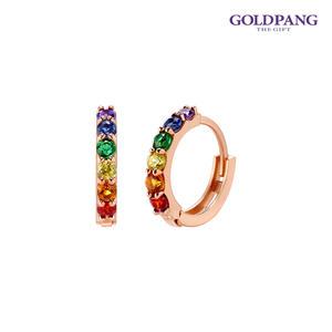 [골드팡] 14k 세븐컬러레인보우 귀찌