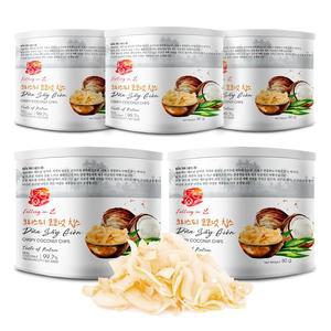 [기타][폴링인브이] 바삭하게 구운 무설탕 리얼 99.7% 크리스피 코코넛칩스 80g, 5캔/10캔