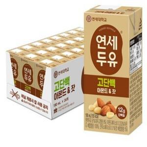 연세우유 고소한 아몬드&잣 두유 고단백 190ml X 24개