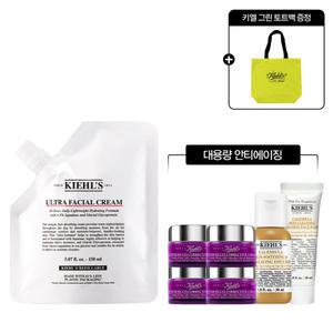 [롯데백화점]키엘 [8] 키엘 수분크림 리필 파우치 150ml 세트 (+그린 토트백, 대용량 안티에이징)
