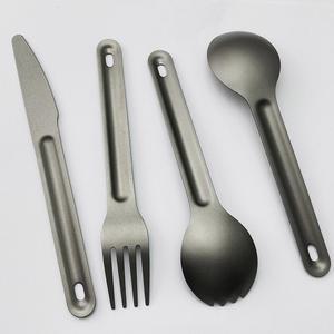 캠핑용 티타늄 스푼 야외 위한 식기 손잡이 9cm 1 SLV 10