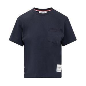 [톰브라운] 포켓 여성 반팔티셔츠 네이비 FJS123A-00042-415