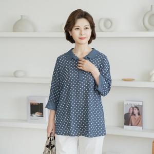 엄마옷 마담4060 도트카라블라우스 중년여성옷 -ZBL2504065-