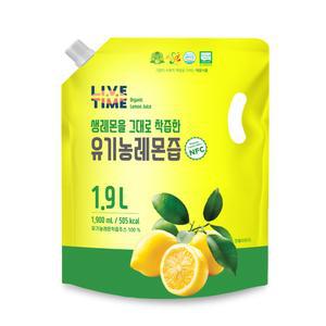 태웅식품본사 라이브타임 유기농레몬즙 스페인산 유기농레몬즙100 1900ml 4개 식사 간편요리 집밥 혼밥 점