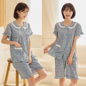 코지이지 CG8055 비쥬플라워순면5부반팔상하 여성잠옷파자마