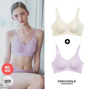 [크로커다일] 라이크라 인견쉘론 몰드부착 더블스트랩 감탄브라 2종 CDWBR5N3335