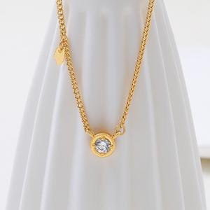 여자 순금 목걸이 11.25g [클래식 민줄 큐빅]