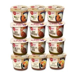 간편조리 햇반 컵밥4종A세트(철판제육 + 김치날치알밥 + 스팸김치 + 직화불고기) 12개 /24개