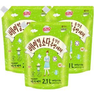 트리오 베이킹소다를 담은 주방세제 2.1L 3개