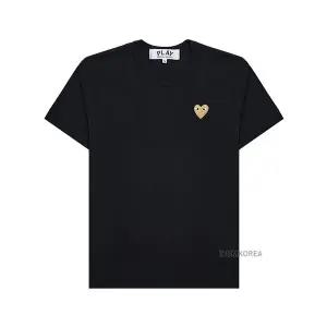 [꼼데가르송](김해점) SS25 공용 하트 와펜 티셔츠 AX T216 051 BLACK