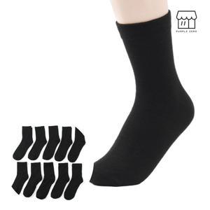 퍼플제로 여름 정장 신사 구두 남성 무지 중목 양말 10켤레 검정