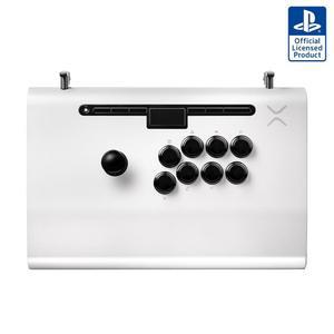 빅트릭스 프로 FS 플레이스테이션 e스포츠 파이트 스틱 PS4, PS5, PC, 내구성 있는 알루미늄, 산와 덴시 버튼, 인체공학적 손목 경사면, 탈착식 조이스틱, 격투 게임용 토너먼트 등급(화이트)