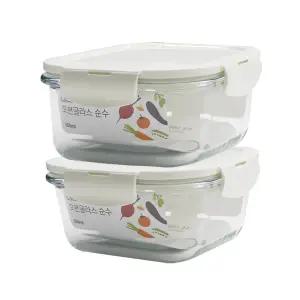 락앤락 오븐글라스 순수 500ml (2개) 유리용기 냉동밥 보관 유리 밀폐 반찬통 김치통 밥 요거트 오븐 전자레인지 냉동실 소분 용기