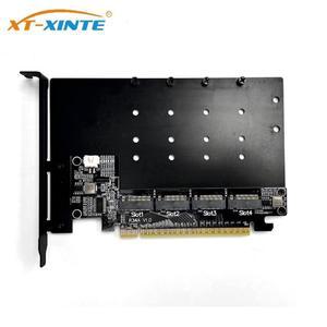 R34A PCI-E 5.0 X16 - 4포트 M.2 NVMe 확장 카드 SSD 128Gbps Gen 5 4디스크 분할 어댑터