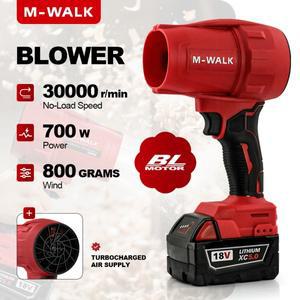 M WALK 브러시리스 무선 터보 송풍기 30000RPM 고출력 700W 전기 Milwaukee 18V 배터리 핀용